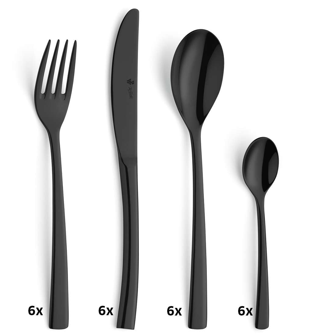 SWING cutlery set 24-piece PVD black