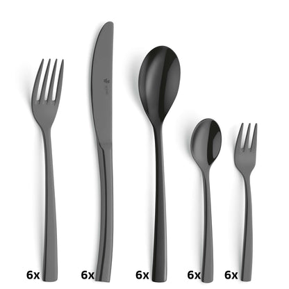 SWING Besteckset 30-teilig PVD schwarz