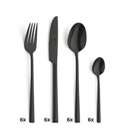 VIVENDI cutlery set 24-piece PVD black