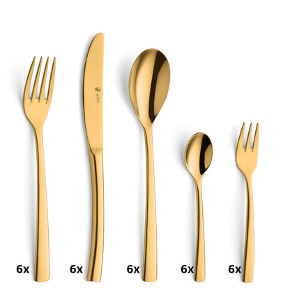 SWING cutlery set 30-piece PVD gold