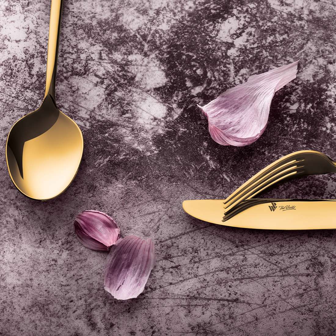 VIVENDI 4-piece cutlery set PVD gold