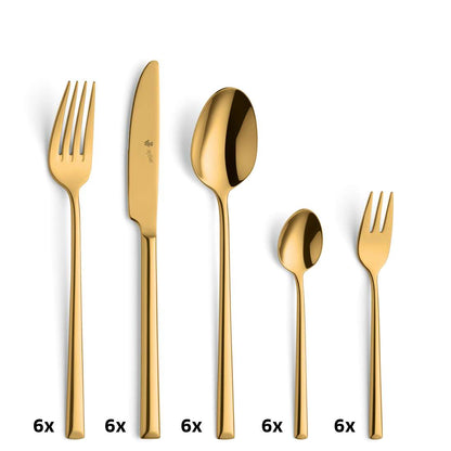 VIVENDI cutlery set 30-piece PVD gold