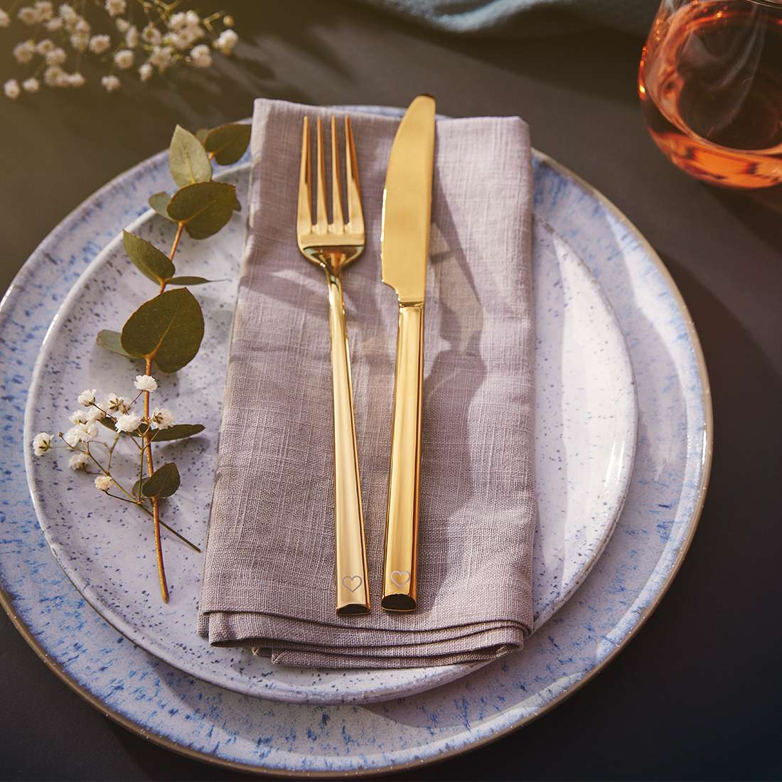 VIVENDI cutlery set 24-piece PVD gold