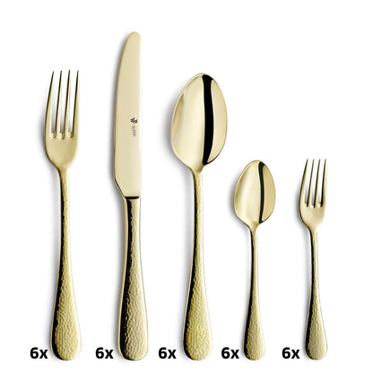 MONDO cutlery set 30-piece PVD champagne