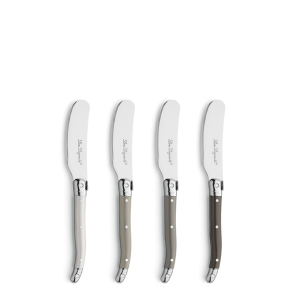 Lou Laguiole Butter spreader set 4-pieces pepper, perle, taupe TRADITION