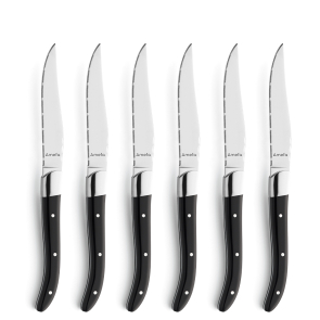 Amefa Premiere steak knife set 6-pieces black ROYAL STEAK