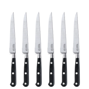Richardson Sheffield  SABATIER TROMPETTE Steak Knife Set 6-pieces black