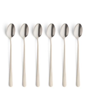 AUSTIN Longdrink-/Latte Macchiato Löffel Set 6-teilig PVD champagner