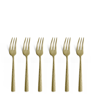 FELICITY Kuchengabel Set 6-teilig PVD champagner