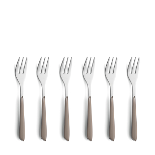 PRISMA Kuchengabel Set 6-teilig kakao