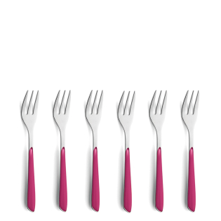 PRISMA Kuchengabel Set 6-teilig himbeerrot