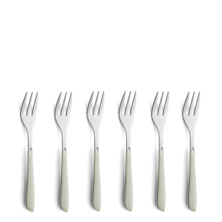 PRISMA Kuchengabel Set 6-teilig salbeigrün
