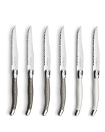 Lou Laguiole  TRADITION Steak Knife Set 6-pieces pearl, pepper, taupe